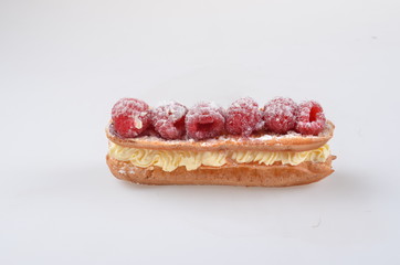 Raspberry Eclair with Whipped Cream