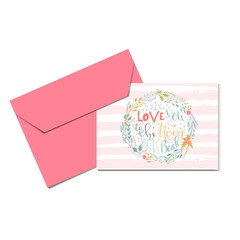 Lovely Valentines day gift card with wreath heart and lettering love you to the moon