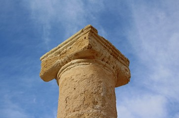 Fototapeta na wymiar Roman ancient column on blue sky