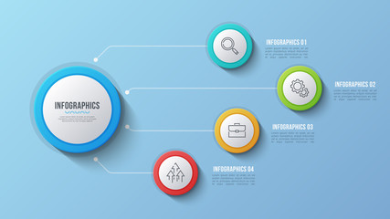 Vector 4 options infographic design, structure chart, presentation template.
