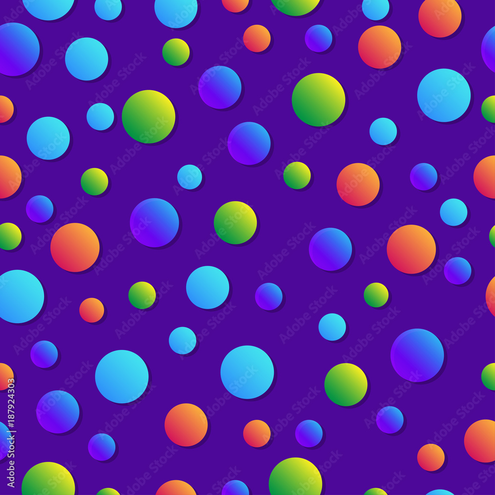 Aufkleber Abstract geometric background. Childish colorful pattern. Bubbles with gradient. Trendy background for childish book