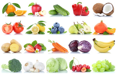 Obst und Gemüse Früchte Apfel Orange Zitrone Beeren Salat Freisteller freigestellt isoliert