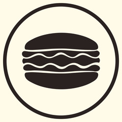 Sign of macaroon vector image isolated. Macaron icon minimal line style. Macaroon template, symbol, emblem for print, flat style. Outline stamp. Logo for cafe, confectionery, food apps and websites. 