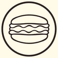Sign of macaroon vector image isolated. Macaron icon minimal line style. Macaroon template, symbol, emblem for print, flat style. Outline stamp. Logo for cafe, confectionery, food apps and websites. 