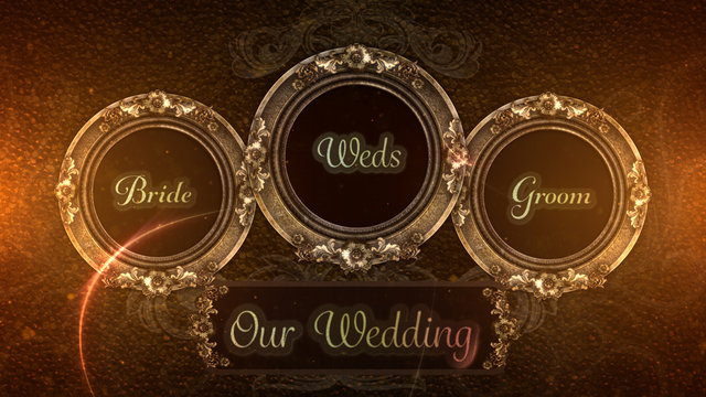 Sepia & Gold Floral Frames Title