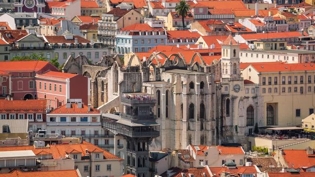 4k Lisbon Portugal Rossio square motion timelaspe hyperlapse UHD city summer