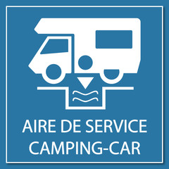 Logo aire de service camping-car. - obrazy, fototapety, plakaty