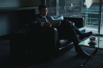 Businessman using digital tablet