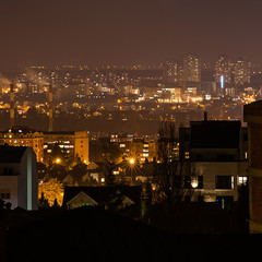 Belgrade, Serbia January 10, 2018: Night panorama of Belgrade