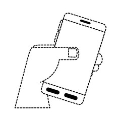 smartphone device with hand human