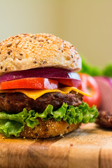 big juicy cheeseburger