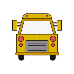 School bus frontview icon vector illustration graphic design