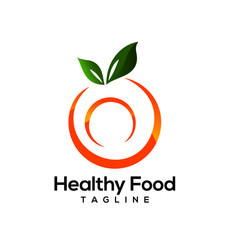 healthy food logo template 