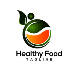 healthy food logo template 