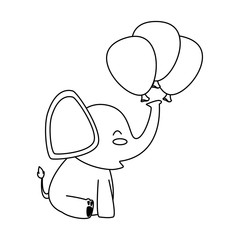 cute little elephant with balloons air