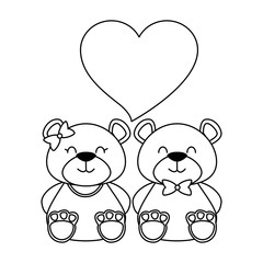 Obraz premium cute bears teddy couple