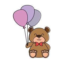 cute bear teddy with balloons air