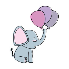 cute little elephant with balloons air