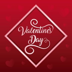 Happy Valentines Day typography on hearts decorated background 