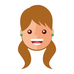 young woman happy avatar character vector illustration design