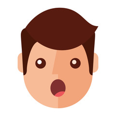surprised young man avatar character vector illustration design