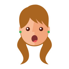surprised young woman avatar character vector illustration design