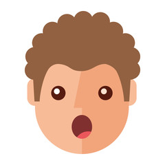 surprised young man avatar character vector illustration design