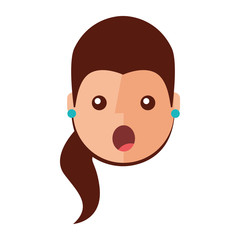 surprised young woman avatar character vector illustration design