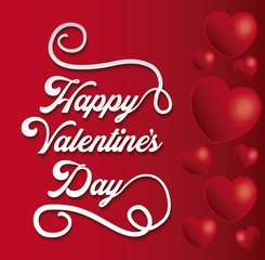Happy Valentines Day typography on hearts decorated background 