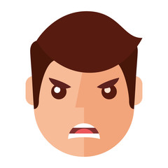 angry young man avatar character vector illustration design