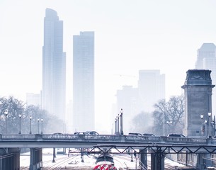 Foggy Chicago Rails