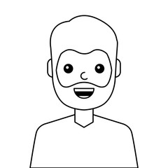 young man happy avatar character vector illustration design