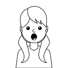 surprised young woman avatar character vector illustration design