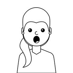 surprised young woman avatar character vector illustration design