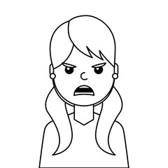 angry young woman avatar character vector illustration design