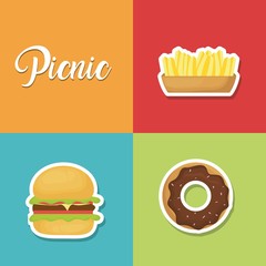 set of picnic summer icon
