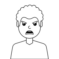 angry young man avatar character vector illustration design