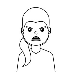 angry young woman avatar character vector illustration design