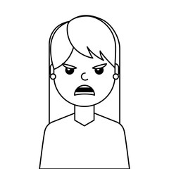 angry young woman avatar character vector illustration design