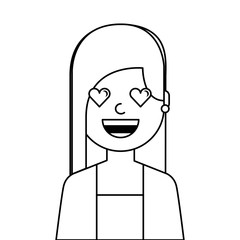 lovely young woman avatar character vector illustration design