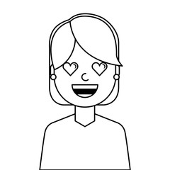 lovely young woman avatar character vector illustration design