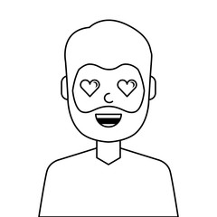 lovely young man avatar character vector illustration design