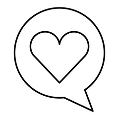 speech bubble with heart vector illustration design