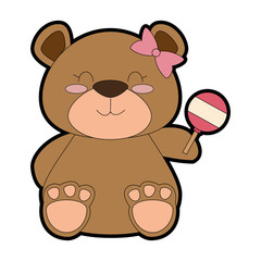 cute bear teddy with jingle bell