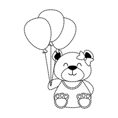 cute bear teddy with balloons air