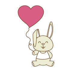 cute little rabbit with heart shaped pump