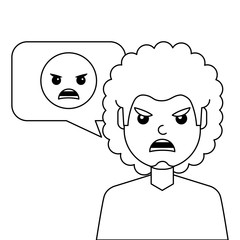 angry young man with emoticon avatar character