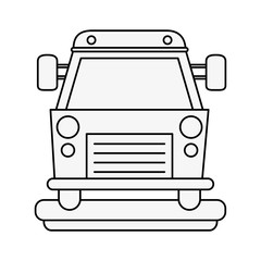 School bus frontview icon vector illustration graphic design