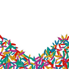 Fototapeta premium Vector Confetti Background Pattern. Element of design. Colored feathers on a white background