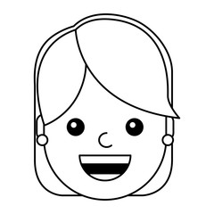 young woman happy avatar character vector illustration design